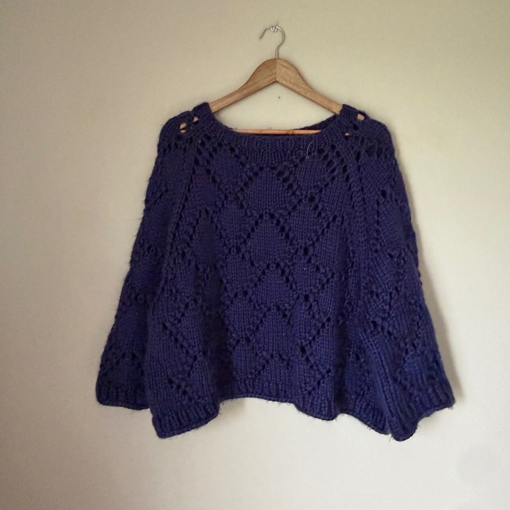 Handmade Chunky Knit Sweater in Navy